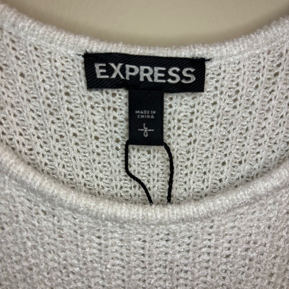 NWT Express Women’s White Long-sleeve Sweater Size L - Picture 5 of 11